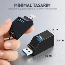 HBMB Store USB Çoklayıcı Hub 3 Port Switch - 1x USB 3.0 + 2x USB 2.0 - Laptop, Pc Için USB Çoğaltıcı Adaptör - Kolay Taşınabilir Bileklik Ipli Splitter - Siyah
