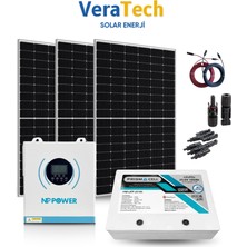 Tsm Veratech 3kw Bağ Evi Lityum Solar Paketi - 450W Topcon Half Cut Güneş Paneli, 2.5kwh Lityum Akü, 3kw Akıllı Inverter