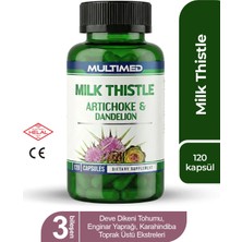 Multimed Milk Thistle – Deve Dikeni + Enginar + Karahindiba – Karaciğer Yenileyici Formül – 120 Kapsül
