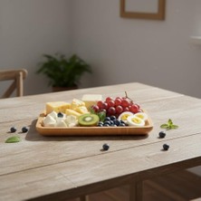 HBMB Store Bambu Lüx Kare Servis 30 * 30CM, Bambu Sunumluk & Çerezlik Kare Sunum Tabağı, Bambu Sunum Tabağı