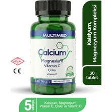 Multimed Kalsiyum Magnezyum Çinko D3 – Kemik, Diş & Kas Sağlığı – 30 Tablet