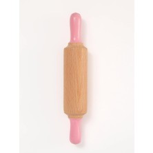 HBMB Store Doğal Ahşap Merdane - Pastel Pembe