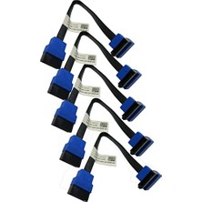 HBMB Store Naco 5 Adet, Sata Iıı Kablo 15 Cm, 6 Gbps, 1 Düz ve 1 90° Açılı, Orjinal