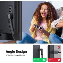 HBMB Store HDMI Kablosu 4K Açılı 1m 90 Derece Açılı Fiş HDMI Açılı Kablo 2.0 18 Gbit/s Ethernet Hdr 3D Arc Destekler, Pc, Blue-Ray Oynatıcı, XBOX360, Ps3, Ps4 Vb. ile Uyumludur