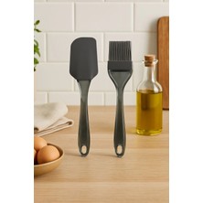 Silicorner 2 Parça Silikon Yemek Pişirme Mutfak Seti Yumurta Fırçası Spatula