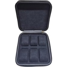 HBMB Store Ahşap Kasa 6’lı Saat Kutusu | 20×20×7 cm | Kadife Iç Yüzey, Fermuarlı Saat Saklama Kutusu