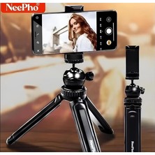 HBMB Store 22CM Mini Taşınabilir Selfie Çubuğu Telefon Kamera Aksiyon Kamerası ile Uyumlu Alüminyum Gövde Taşınabilir Tasarım ve El Modu Vlog Canlı Yayın | NP-999S