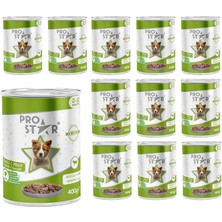 HBMB Store Prostar Yavru Köpek Kuzulu ve Jöleli Konserve Mama 400 gr x 12 Adet
