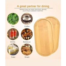 HBMB Store 1 Adet Bambu Oval Sunum ve Servis Tepsisi Yağdanlık Altlığı, | 23 x 12 cm