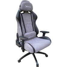 Xprime Cool Oyuncu Koltuğu Gri-Siyah Kumaş Malzeme ile Ergonomik Tasarım ve Konforlu Destek