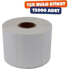 HBMB Store Pp Opak Etiket 60MM x 40MM Ruloda 1000 Adet 12 Rulo Toplamda 12000 Adet Etiket Yırtılmaya Dayanıklı