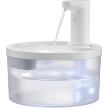 Justie Pet Yuvarlak Otomatik Pet Su Pınarı – 3.2 Litre, Beyaz, Bataryalı, Sessiz