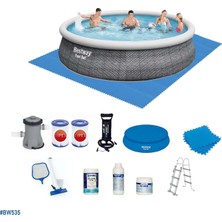 Bestway 457X107CM BW535 Büyük Şişme Havuz Seti Renkli ve Dayanıklı Malzeme ile Eğlenceli Kullanım