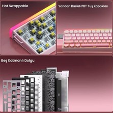 HBMB Store Aula Hero 68 He Manyetik Klavye Trigger Switch 8000Hz Rgb Neon Tkl Hot Swap Oyuncu Klavyesi Pembe