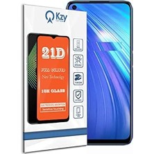 HBMB Store Realme 6 ile Uyumlu Tam Kaplayan 21D Temperli Ekran Koruyucu Cam