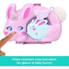 HBMB Store Polly 2'si 1 Arada Tavşancıklar Mini Oyun Seti, 2 Mikro Bebek ve Evcil Hayvanlar Dahil 12 Aksesuar ile Giyilebilen Çanta Şeklinde, Tavşan ve Tek Boynuzlu At Temalı, JFT88
