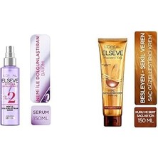 HBMB Store L'oréal Paris Elseve Hydra (Hyaluronic) Nem ile Dolgunlaştıran Serum (150 Ml) + L'oréal Paris Elseve Mucizevi Yağ Saç Güzelleştirici Krem (150 Ml) - Kuru ve Sert Saçlar Için