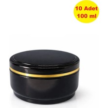 Demet Home Boş Kozmetik-Krem-Pomat Kutusu Plastik Krem Kavanozu 100 ml 10 Adet