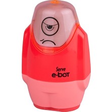 Serve E-Bot Nar Çiçeği Kalemtraş ve Silgi 0 - 12 Yaş Çocuklar İçin Eğlenceli Tasarım