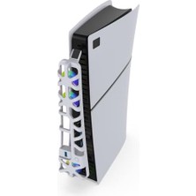 HBMB Store Ps5 Slim Uyumlu Soğutucu LED Işıklı Sessiz Fan 4000RPM USB 3.0 Radyatör Isı Emici Üç Fanlı Siyah