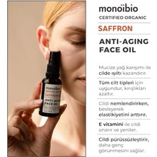 HBMB Store Saffron Organik Sertifikalı Yaşlanma Karşıtı Yüz Yağı – Antioksidan ve E Vitamini Içeren, Nemlendirici ve Kolajen Destekleyici Ince Çizgi Kırışıklık Karşıtı Serum 30 ml