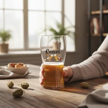 HBMB Store Büyük Boy Renkli Baskılı Cam Bardağı Glass 500 ml