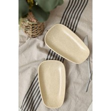 HBMB Store Mat Krem Kayık Tabak 21 cm 2 Adet 039
