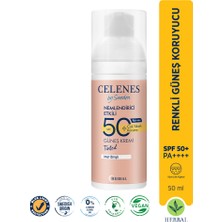 Celenes By Sweden Herbal Dry Touch SPF 50 Mat Bitişli Renkli Güneş Kremi - Yüz Ve Dekolte Bölgesi 50 ml