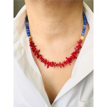 Devi Fashion Kırmızı Mercan Doğal Taş Kolye