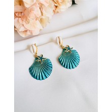 Devi Fashion Deniz Kabuğu Istiridye Yıldız Nazar Küpe 6 cm