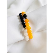 Devi Fashion Ikili Doğal Taş Çelik Lastikli Bileklik