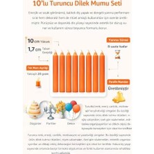 HBMB Store 10’lu Turuncu Dilek Mumu Seti – Kaliteli ve Pürüzsüz Dış Yapılı, Içten Yanan Fitilli, Silindir Blok Tasarımlı, Dekoratif ve Ritüel Kullanımına Uygun Mumlar