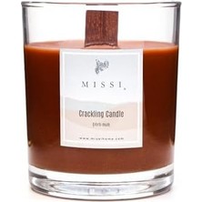 HBMB Store Ahşap Fitilli Dark Kokulu Kahverengi Craklıng Vegan Mum (Çıtırtılı)