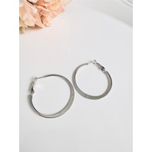 Devi Fashion Silver Renkli Modern Halka Küpe 4 cm