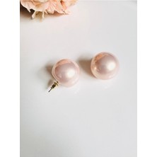 Devi Fashion Pudra Büyük Inci Top Küpe 2,5 cm