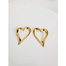 Devi Fashion Çelik Büyük Kalp Küpe 6 cm