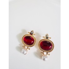 Devi Fashion Vintage Incili Küpe 4 cm