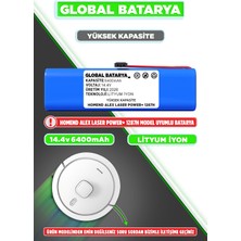 Global Batarya Homend Alex Laser Power 1287H Uyumlu Akıllı Robot Süpürge Bataryası 14.4V 6400MAH Li-Ion Pil (Yüksek Kapasite)