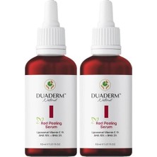HBMB Store Duaderm Kırmızı Peeling Serum, Aha%10 + Bha%2 + E Vitamini%1, Akne Karşıtı ve Onarıcı, 30 ml (2 Paketi)