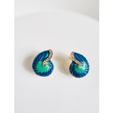 Devi Fashion Zirkon Taşlı Salyangoz Küpe 3 cm