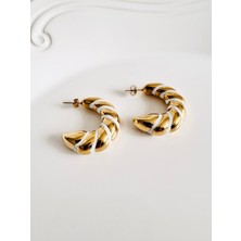 Devi Fashion Çelik Yarım Halka Küpe 3 cm