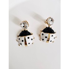 Devi Fashion Uğur Böceği Zirkon Taşlı Küpe 6 cm