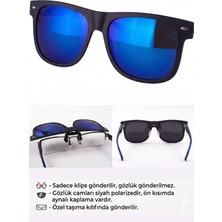 Takı Dükkanı Bigotti Klips Polarize Erkek Güneş Gözlük Klipsi Lacivert Aynalı BM1099