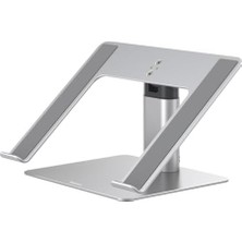 HBMB Store MacBook Metal Ayarlanabilir Dizüstü Bilgisayar Standı, Maks. 10 kg Ağırlık ve 208 mm Yükseklik, Gümüş (LUJS000012)