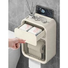 HBMB Store Kompakt Tasarım Banyo Tuvalet Kağıdı Saklama Kutusu, Delik Delmeden Kolay Montaj (Yeşil)
