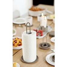 HBMB Store Singles Kağıt Havlu Tutucu, Ayakta, Metal Kağıt Tutucu, Çap 14,5 Cm, Yükseklik 32 Cm, Boz Kahverengi