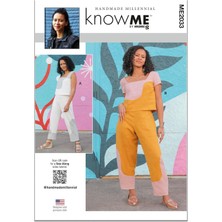 HBMB Store Mccall's Know Me Bayan Kazak Kırpma Üstler ve Pull-On Pantolon Dikiş Desen Seti, Tasarım Kodu ME2033, Bedenler 18-20-22-24-26
