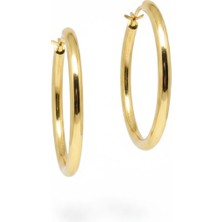 Xuping Jewelry Xuping Seri Gold Altın Kaplama Orta Boy Klasik Halka Küpe - Kararmaz Vıp Takı- Gosessa
