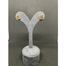 Xuping Jewelry Gold Altın Kaplama Çivili Yonca Küpe - Şans Temalı Kararmaz Minimal Takı_gosessa