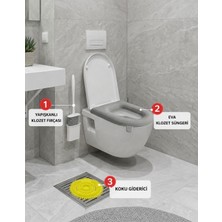 Primeaks 3’lü Klozet Seti Eva Klozet Süngeri + Yapışkanlı Klozet Fırçası + Gider Koku Giderici